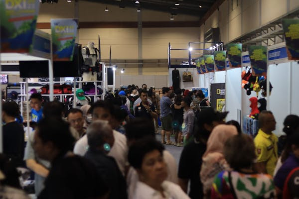 Suasana pelaksanaan Deep and Extreme (DXI) 2023 di Hall B Jakarta Convention Center Jakarta