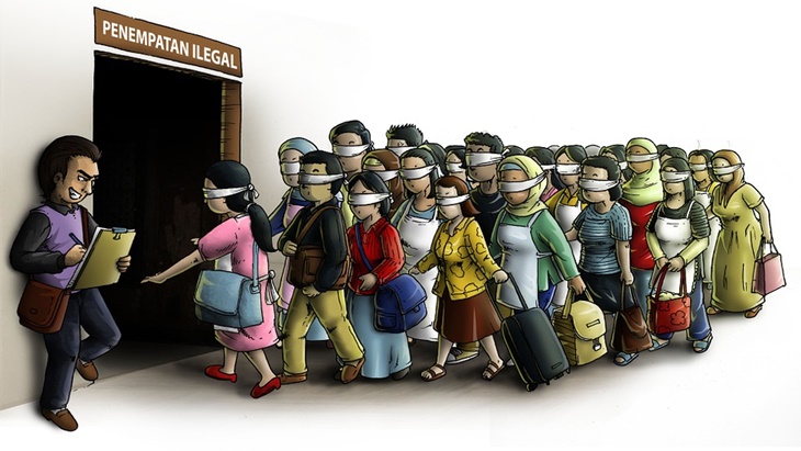 Ilustrasi buruh migran ilegal. (Sumber: buruhmigran.or.id)
