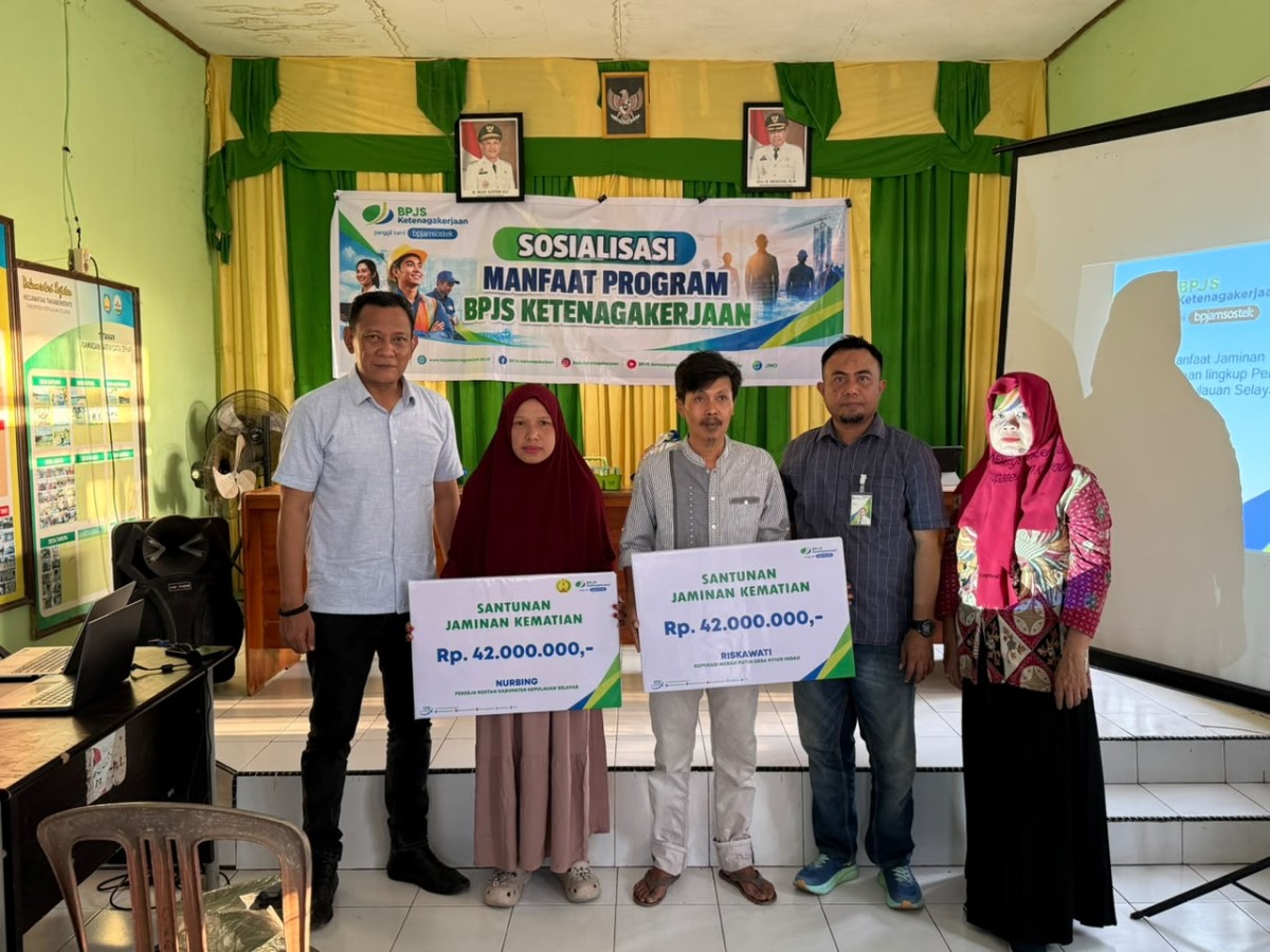 Sosialisasi manfaat JHT dan JP di Pulau Kayuadi, Kecamatan Takabonerate. Kepulauan Selayar. (Foto: Istimewa)